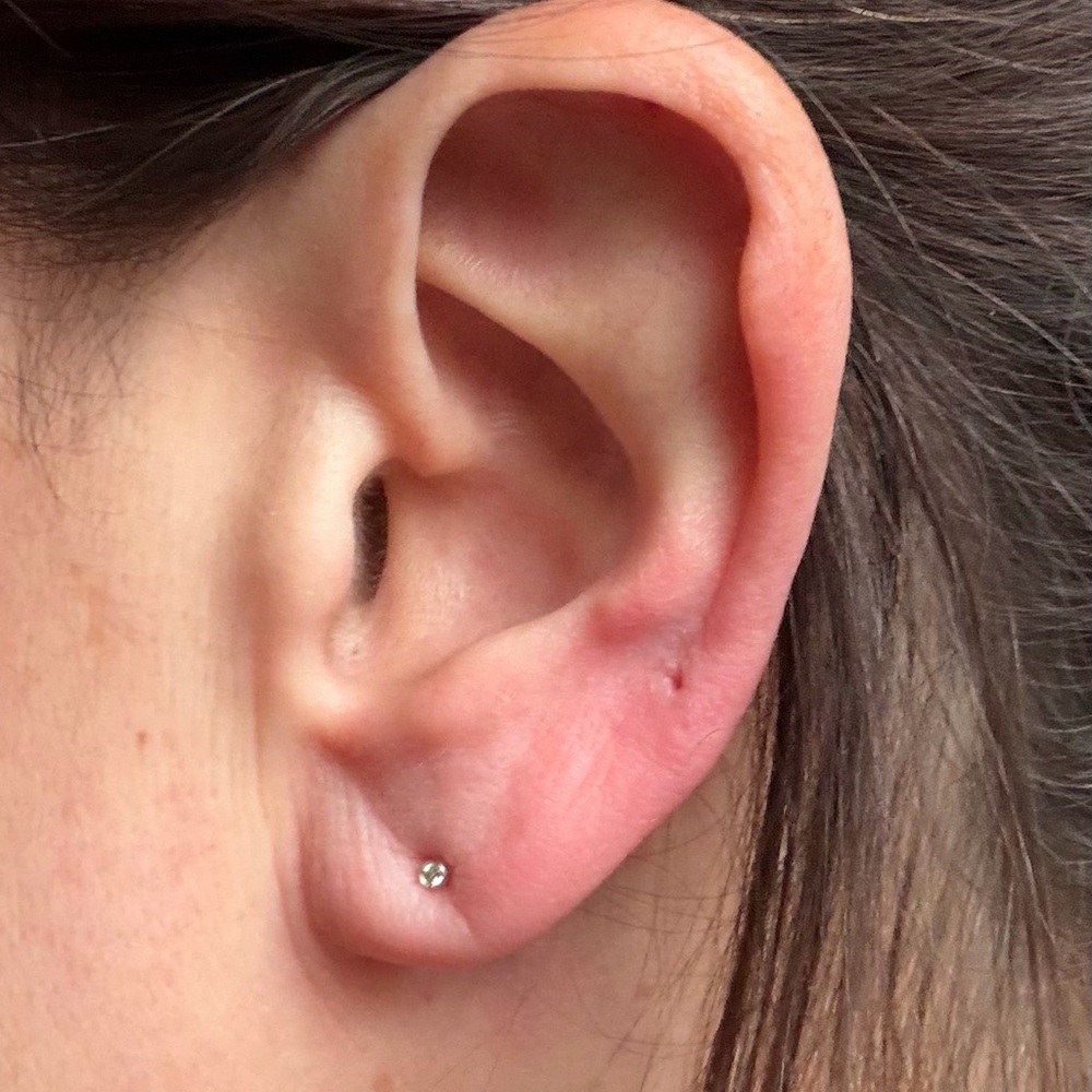 Mejuri Single Tiny Diamond Stud in White Gold